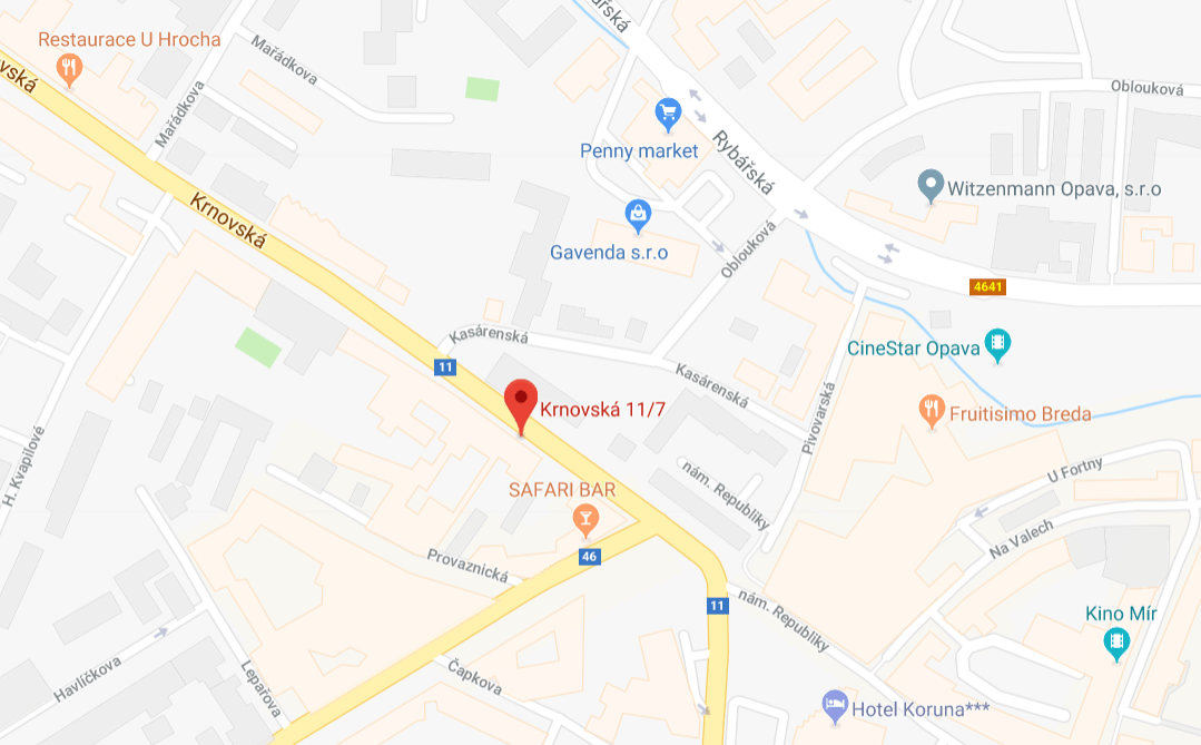 Mapa Krnovská 7, Opava